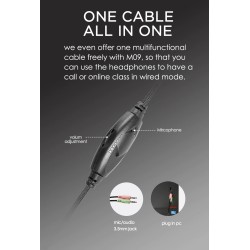 Ausdom M09 - wireless headphones - headset with microphone - foldable - Bluetooth - support TF cardEar- & Headphones