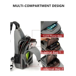 Luxurious chest / shoulder bag - backpack - USB charging port - waterproof - unisexBackpacks