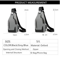 Luxurious chest / shoulder bag - backpack - USB charging port - waterproof - unisexBackpacks