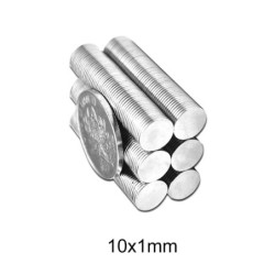 N35 - neodymium magnet - round disc - 10mm * 1mm - 50 - 1000 piecesN35