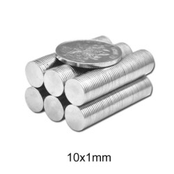N35 - neodymium magnet - round disc - 10mm * 1mm - 50 - 1000 piecesN35