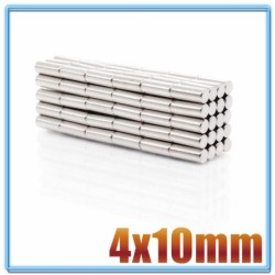 N35 - neodymium magnet - strong cylinder - 4mm * 10mm - 20 - 500 piecesN35