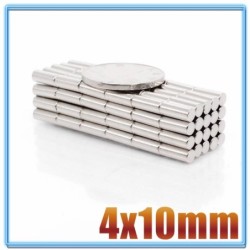 N35 - neodymium magnet - strong cylinder - 4mm * 10mm - 20 - 500 piecesN35