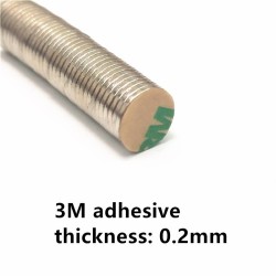N42 - neodymium magnet - strong round disc - with 3M adhesive - 10mm x 1mm - 10 - 100 piecesN40