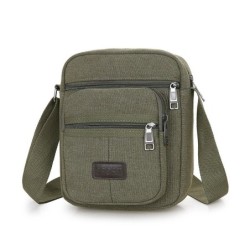 Stylish canvas shoulder bag - with zippersBags