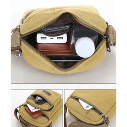 Stylish canvas shoulder bag - with zippersBags