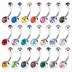 Navel ring - with a crystal - piercing - 5 - 8 mm - 10 piecesEarrings