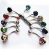 Navel ring - with a crystal - piercing - 5 - 8 mm - 10 piecesEarrings