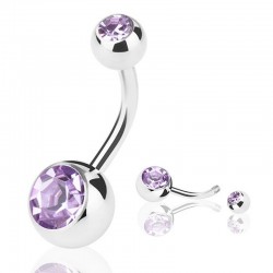Navel ring - with a crystal - piercing - 5 - 8 mm - 10 piecesEarrings