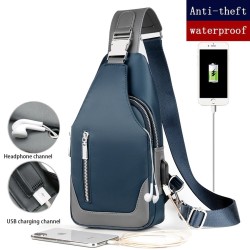 Multifunction backpack - shoulder / chest bag - USB charging port - earphones hole - waterproofBackpacks