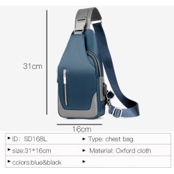 Multifunction backpack - shoulder / chest bag - USB charging port - earphones hole - waterproofBackpacks