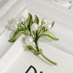 Olive branch with pearls - stylish broochBrooches