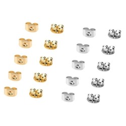 Earring back stopper - nut - 316L stainless steel - 100 piecesEarrings