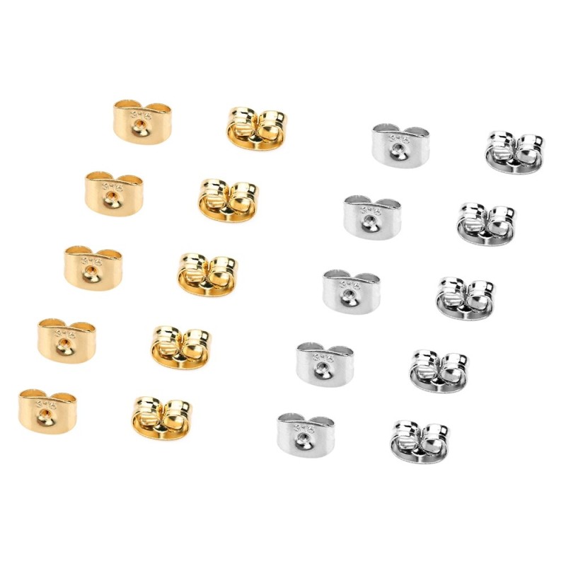 Earring back stopper - nut - 316L stainless steel - 100 piecesEarrings