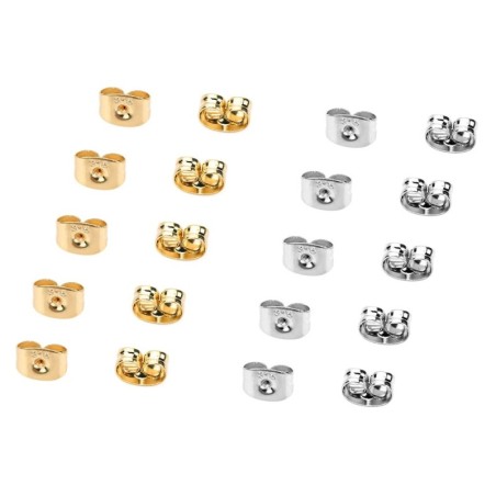 Earring back stopper - nut - 316L stainless steel - 100 piecesEarrings