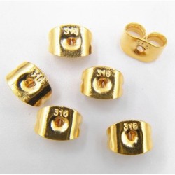 Earring back stopper - nut - 316L stainless steel - 100 piecesEarrings