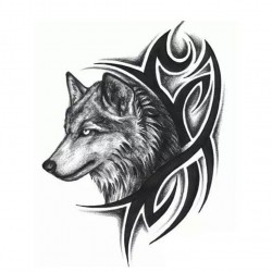Wolf - waterproof temporary fake tattooStickers