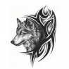 Wolf - waterproof temporary fake tattooStickers