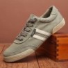 Classic men's shoes - flat canvas sneakers - round toe - lace upShoes
