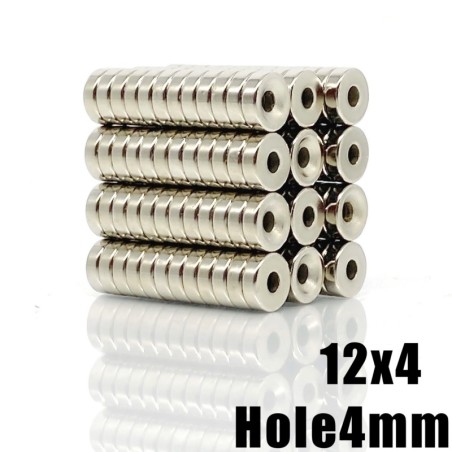 N35 - Neodymium magnet - round countersunk - 12 * 4 mm with 4mm holeN35