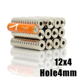 N35 - Neodymium magnet - round countersunk - 12 * 4 mm with 4mm holeN35