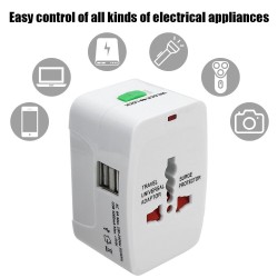 Universal power - travel adapter - with 2 USB ports - AU US UK EU plug inverterPlugs