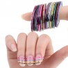 Nail striping tape - colorful lines - sticker - mixed colours - 10 piecesNail stickers