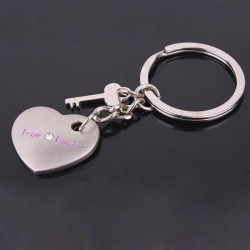 Heart shaped keychain - Love Heart - True Love - 2 piecesKeyrings