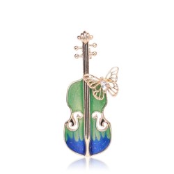 Stylish brooch with guitar & crystal butterflyBrooches