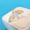 Fashionable gold brooch - with pearl bee & crystalsBrooches