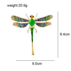 Colorful crystal dragonfly broochBrooches