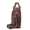 Luxurious leather handbag - with shoulder strap - crocodile skin pattern - genuine leatherBags