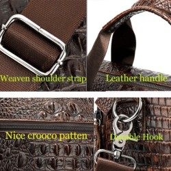Luxurious leather handbag - with shoulder strap - crocodile skin pattern - genuine leatherBags