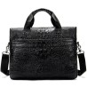 Luxurious leather handbag - with shoulder strap - crocodile skin pattern - genuine leatherBags