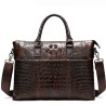 Luxurious leather handbag - with shoulder strap - crocodile skin pattern - genuine leatherBags