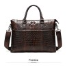 Luxurious leather handbag - with shoulder strap - crocodile skin pattern - genuine leatherBags
