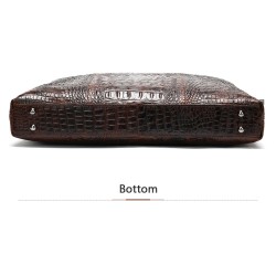 Luxurious leather handbag - with shoulder strap - crocodile skin pattern - genuine leatherBags