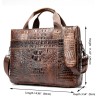 Luxurious leather handbag - with shoulder strap - crocodile skin pattern - genuine leatherBags