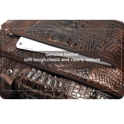 Luxurious leather handbag - with shoulder strap - crocodile skin pattern - genuine leatherBags