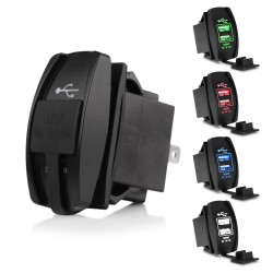 Universal USB dual socket - 3.1V -12V/24V - charging port - LEDChargers