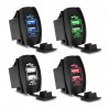Universal USB dual socket - 3.1V -12V/24V - charging port - LEDChargers