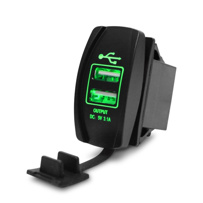Universal USB dual socket - 3.1V -12V/24V - charging port - LEDChargers Universal USB dual socket - 3.1V -12V/24V - charging port - LEDChargers