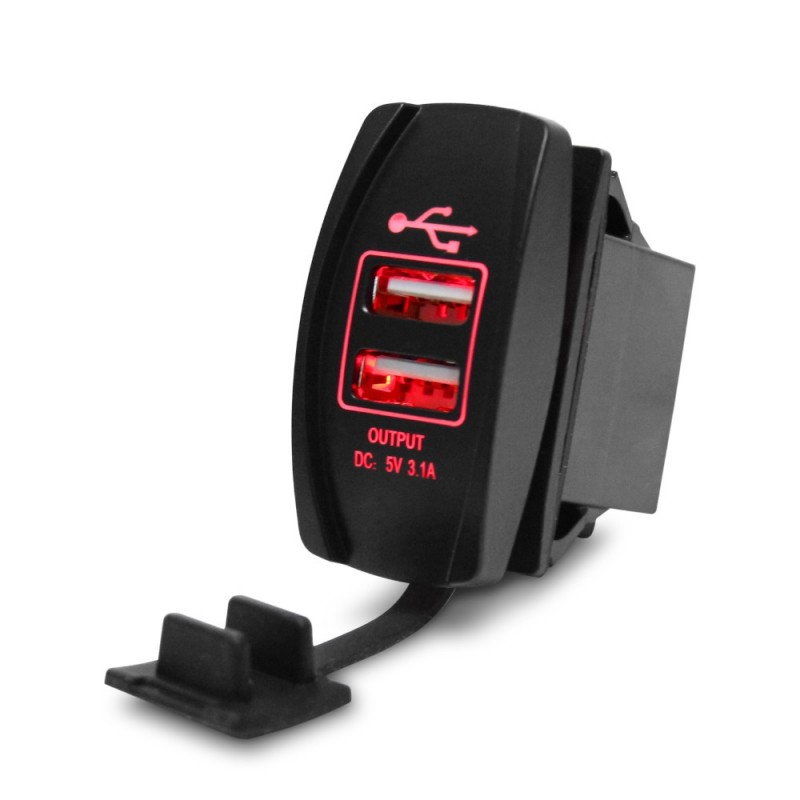 Universal USB dual socket - 3.1V -12V/24V - charging port - LEDChargers Universal USB dual socket - 3.1V -12V/24V - charging port - LEDChargers