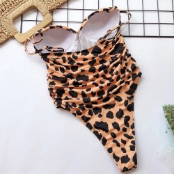 Sexy one piece swimsuit - with push-up - leopard printBeachwear