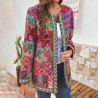 Fashionable loose cardigan - long sleeve summer coat - ethnic floral printJackets