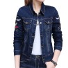 Short jeans jacket - vintage flower embroideryJackets