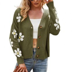 Classic cardigan - long sleeve sweater - with buttons - floral patternHoodies & Jumpers