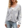 Classic cardigan - long sleeve sweater - with buttons - floral patternHoodies & Jumpers