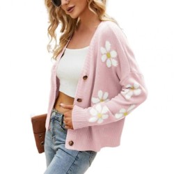 Classic cardigan - long sleeve sweater - with buttons - floral patternHoodies & Jumpers