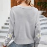 Classic cardigan - long sleeve sweater - with buttons - floral patternHoodies & Jumpers